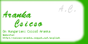 aranka csicso business card
